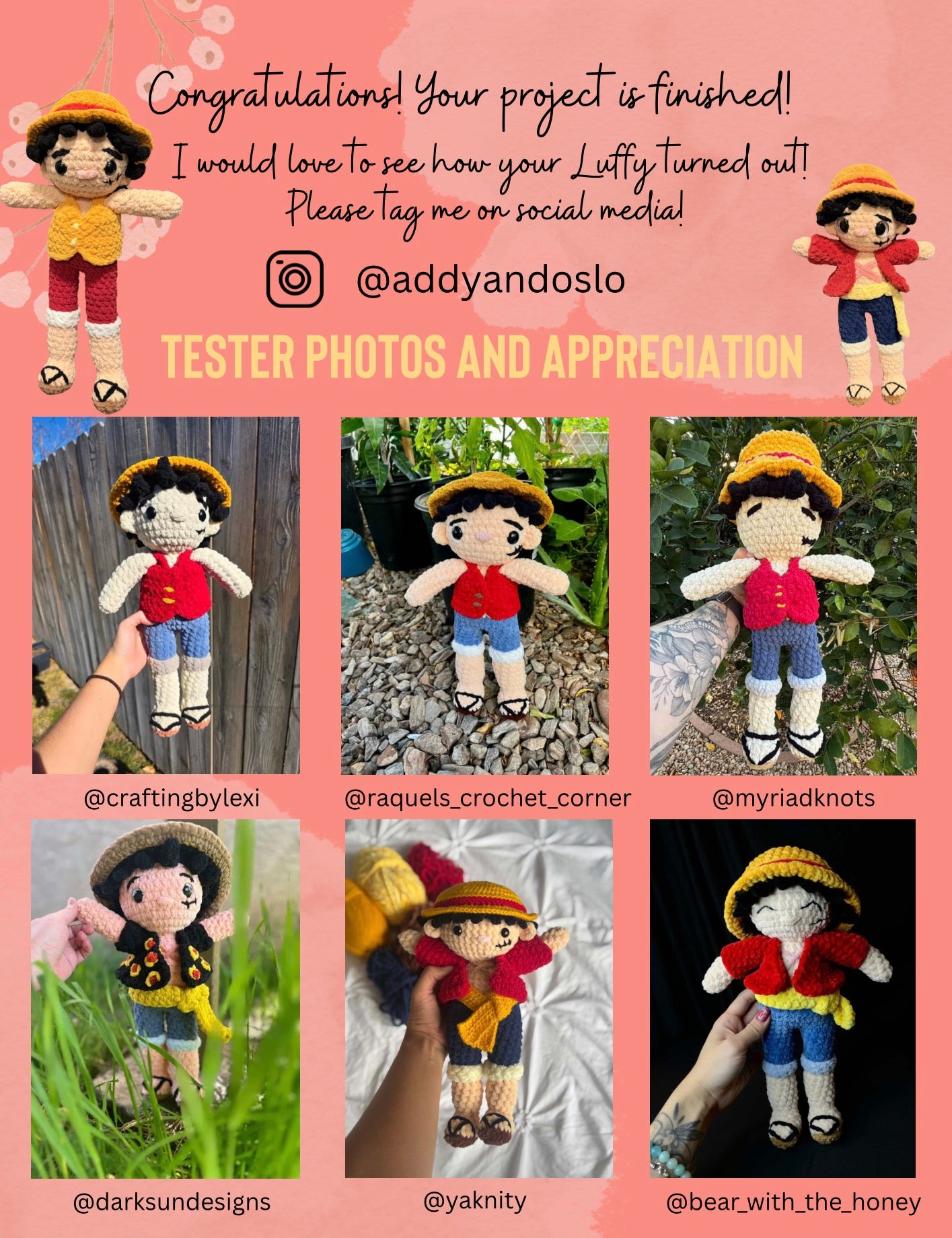 2-in-1 Monkey D Luffy Inspired Crochet Pattern