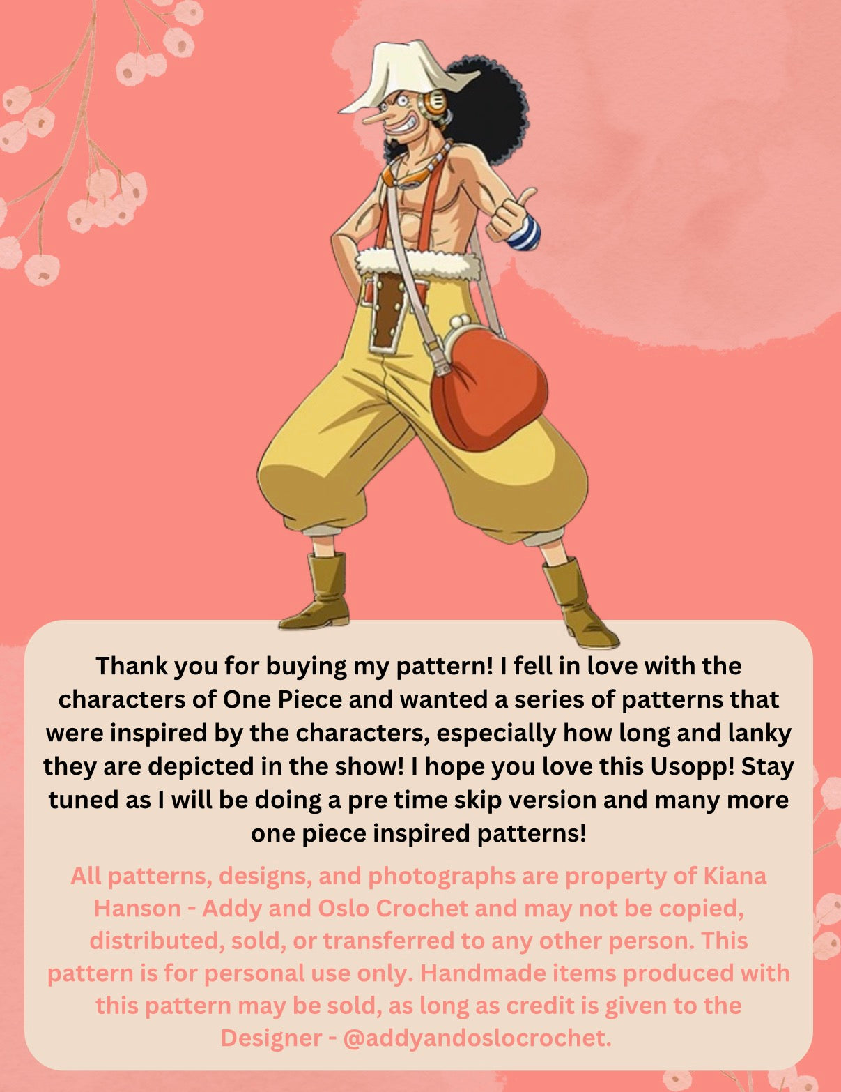 Post Time Skip Usopp Crochet Pattern