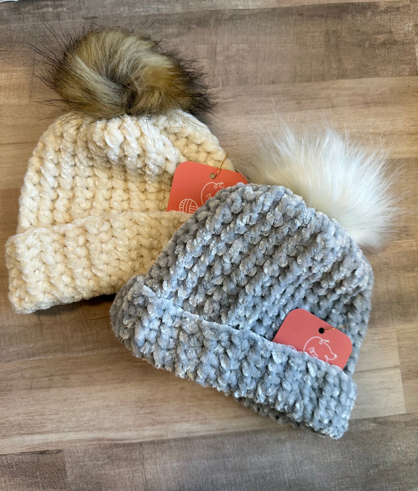 Velvet Beanies- NEWBORN SIZE