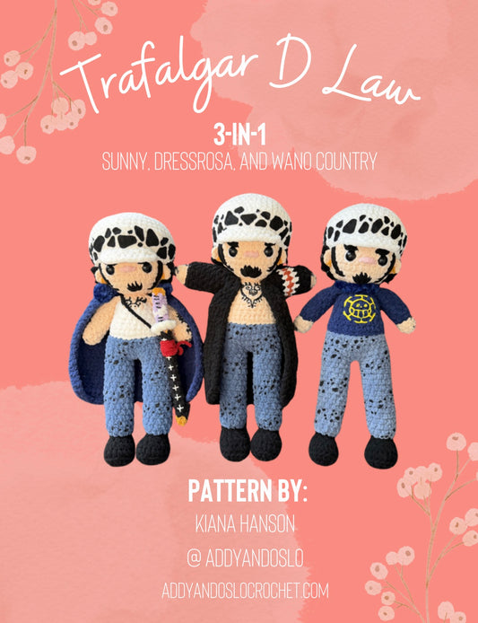 3-in-1 Trafalgar Law Crochet Pattern